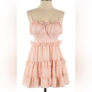 Blush tiered mini dress
